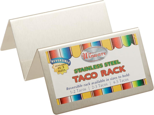 Winco 2-3 Compartments Stainless Steel Taco Holder, Medium