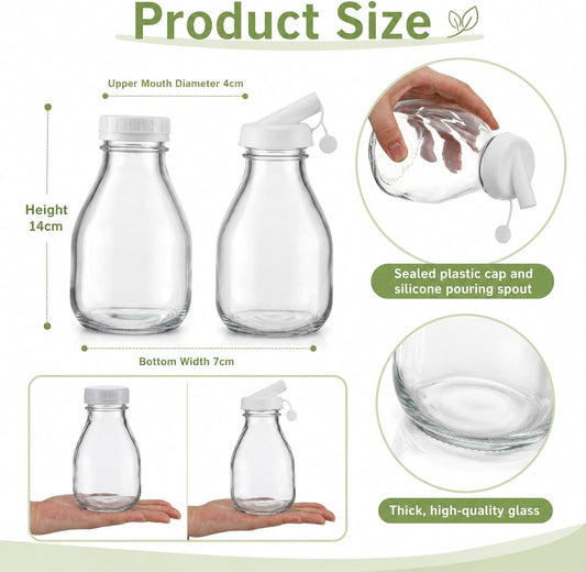 2pcs 16oz Salad Dressing Bottle, Salad Dressing Shaker Glass Dispenser