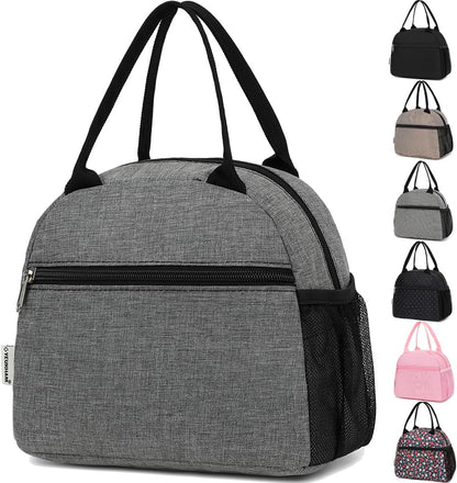 GYEUKHAM Lunch Bag Women, Lunch Box for Adult Men Kids Girls, Small Cute Lunchbox Tote Large Capacity Insulated Lunch Container Cooler for Work School Picnic Travel, Black White Stripes