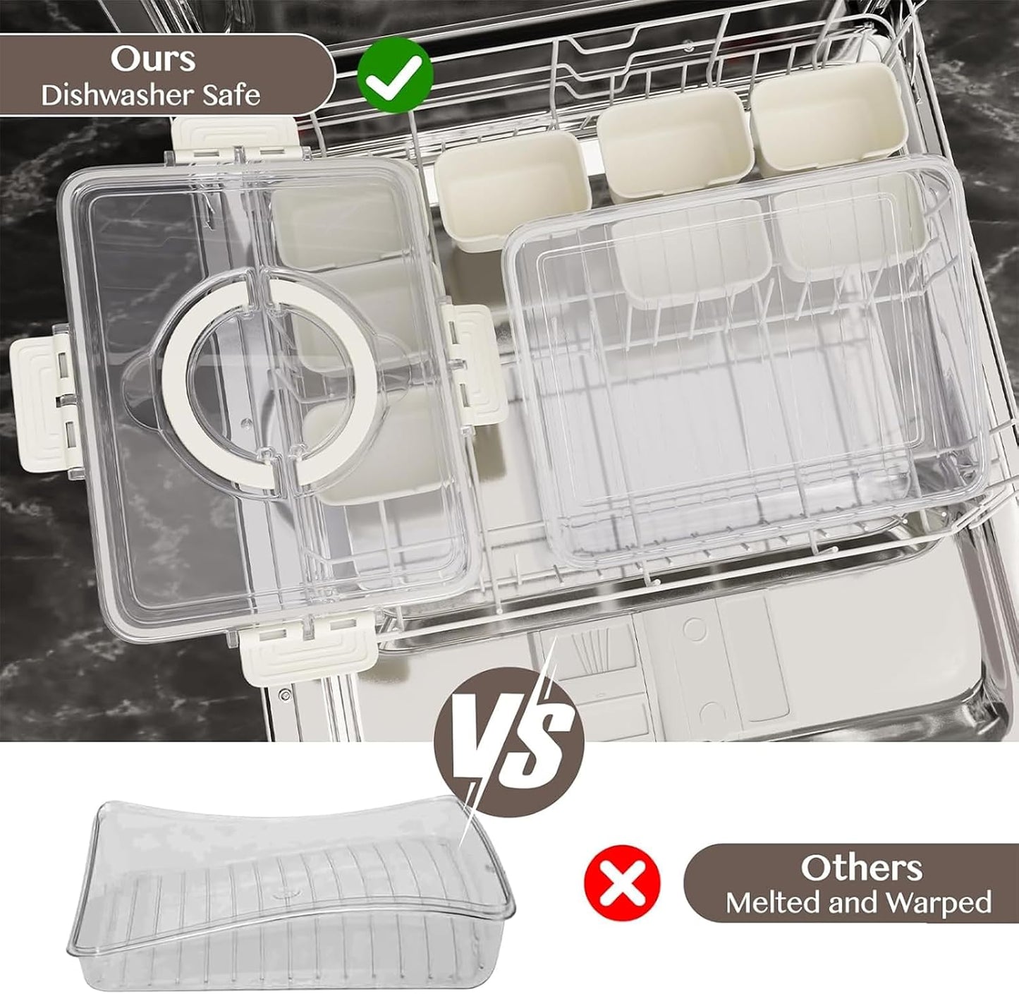 Dunruz Snackle Box Container,Portable Snack Box 8 Compartment Divided Serving Tray with Lid,Clear Storage Organizer for Fruit Candy Nuts Veggie-Perfect for Road Travel Party (2 Pack-Micro-transparent)