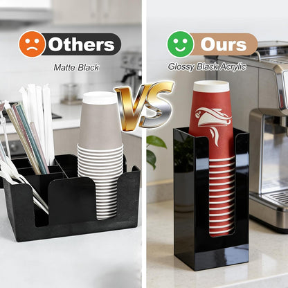 Coffee Cup Dispenser, Cup and Lid Organizer fits 5 to 16 oz Disposable Cups