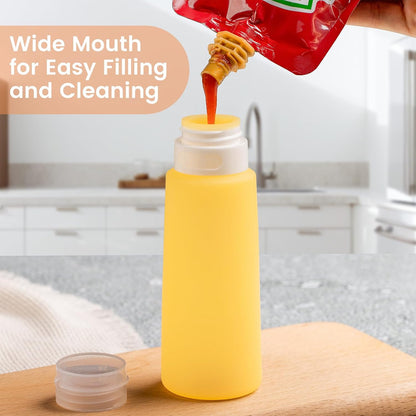 MICEBAY 2 oz Condiment Squeeze Bottles, Leakproof Salad Dressing Container