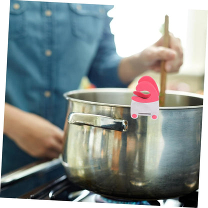2 Pack Stainless Steel Pot Clip Spoon Rest Holder for Kitchen