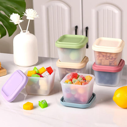 8 Pack 9 oz Silicone Snack Container for Kids, Reusable Silicone Food Storage Containers with Lid, Meal Prep Storage for Fruit, Kids Lunch Box for Travel, Home (Multicolor 8 Pack)