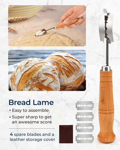 Banneton Proofing Basket Set, Sourdough Bread Baking Supplies (Plastic)