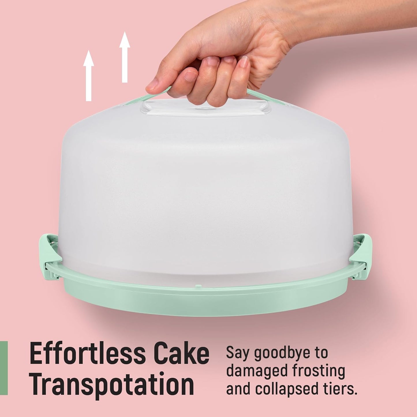 Tribello Extra Large Cake Storage Container, Cake Carrier With Handle Holds Cake 12 X 12 X 5 (Being)
