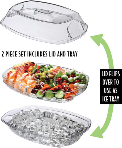 Prodyne SB-5 Flip-Lid Appetizers On Ice, 15", Clear