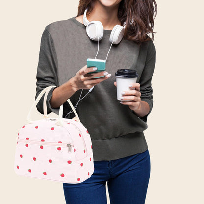 GYEUKHAM Lunch Bag Women, Lunch Box for Adult Men Kids Girls, Small Cute Lunchbox Tote Large Capacity Insulated Lunch Container Cooler for Work School Picnic Travel, Black White Stripes