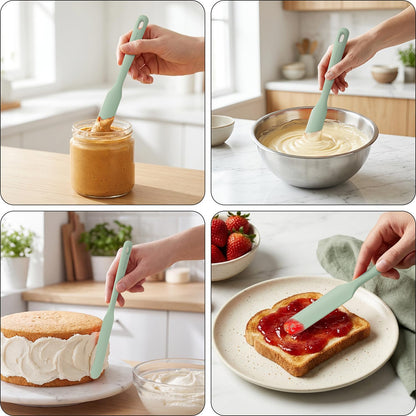 5-Piece Silicone Jar Spatula Set, 10-Inch Long Skinny Spatulas