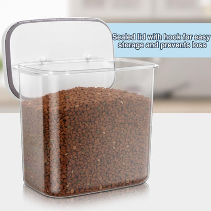 LEAWALK 10Lbs/10.57Qt Airtight Dog Cat Food Storage Container and Dog Treat Containers BPA-Free, PET Clear Stackable Pet Storage Bin, Pop Top, 1-Cup Scoop for Pet Food/Rice/Flour/Bread/Grains