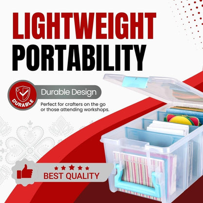 ArtBin Semi Satchel Portable Craft Organizer with 3 Dividers - Clear Plastic Storage Case for Art & Craft Supplies