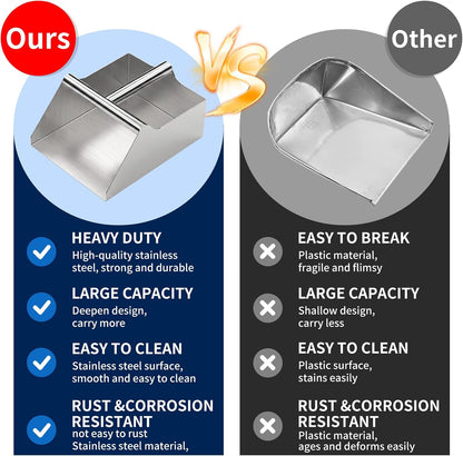Heavy‑Duty 304 Stainless Steel Feed Scoop for Farm, Livestock, Poultry & Horse