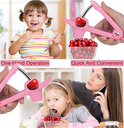 Cherry Pitter Tool,Cherry Pitter Cherry Stone Remover Tool for Making Cherry Jam Cherries Corer Pitter Tool，Cherry Pitter Olive Pitter with Space-Saving Lock Design, Black