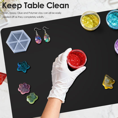 Extra Large Silicone Mat, 31.5x23.6 Inch Heat Resistant Mat for Kitchen Counter, Non Stick Silicone Baking Mat for Dough and Pastry, Thick Silicone placement Countertop Protector, Black countertop mat