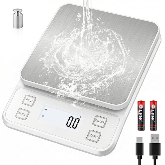 22lb Rechargeable Stainless Steel Scale, Diyife Large Kitchen Food Scale
