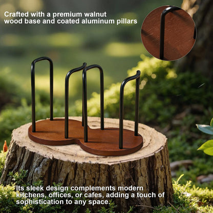 Wood Cup Holder for Cups (Under 3.35in Diameter), Stylish Walnut Disposable Cup Dispenser, Plastic Mouthwash Cup Storage Organizer -Perfect for Office, Kitchen, Gym, School or Cafes