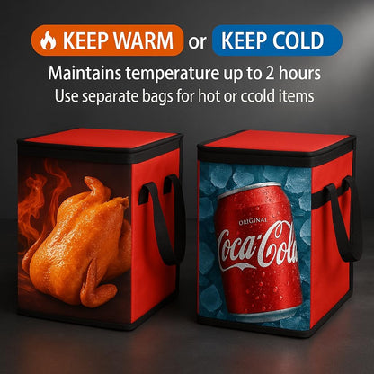musbus Extra large XXXL Insulated Food Delivery Bag Cooler Bags Keep Food Warm Catering Therma Catering Bag for doordash 22x14x13 Cooler Bags Therma Shopper hot warming RED Pizza BLACK