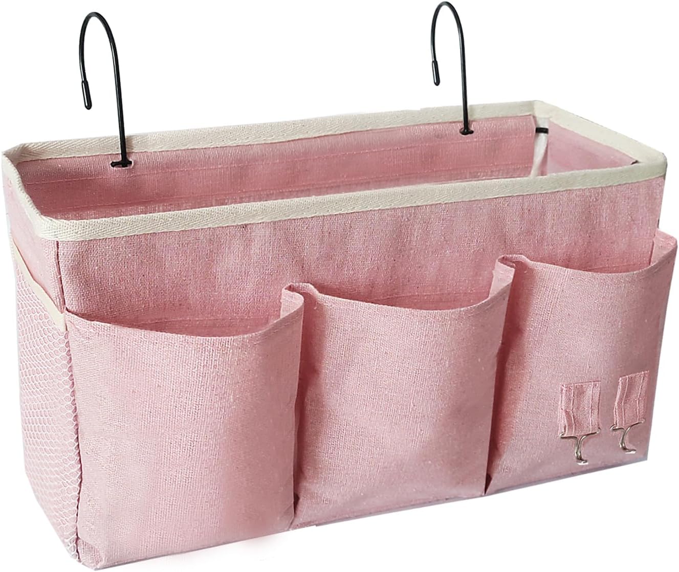 Bedside Caddy/Hanging basket Storage Organizer Bag for Bunk and Hospital Beds,College Dorm Bed，Can be Placed Glasses Books Mobile Phones (Grey 1)