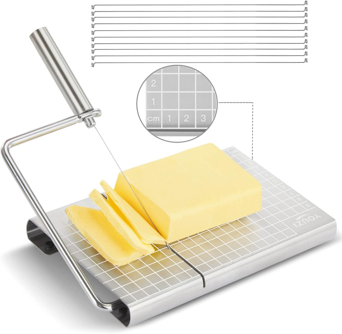 Cheese Slicer & Cheese Cutter, Stainless Steel for Block Cheese