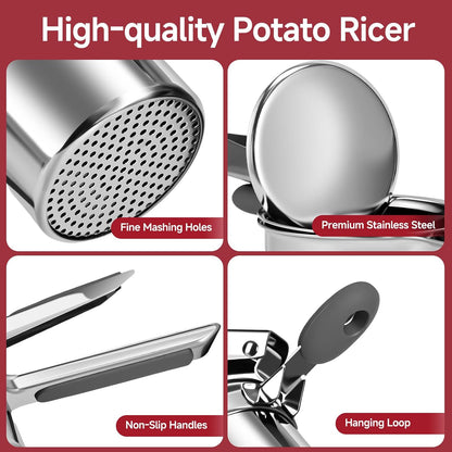 Potato Ricer for Mashed Potatoes-Stainless Steel 15oz