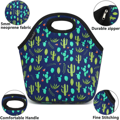 FlowFly Neoprene kids Lunch box Insulated Soft Bag Mini Cooler Thermal Meal Tote Kit for Boys, Girls,Men,Women,School,Work, Office,Black