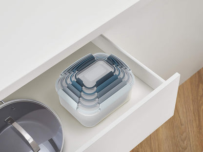 Joseph Joseph Nest Lock Plastic BPA Free Food Storage Container Set with Lockable Airtight Leakproof Lids, 10-Piece, Multi-Color