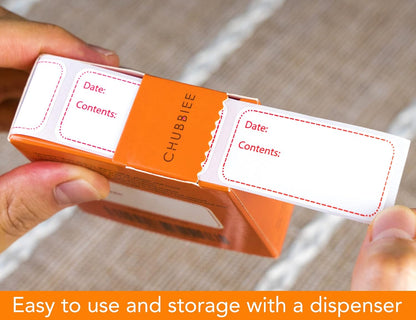 Removable Refrigerator Freezer Labels with Dispenser Box, Meal Prep Food Storage Stickers for Deli Containers, Waterproof Kitchen Pantry Organization Label