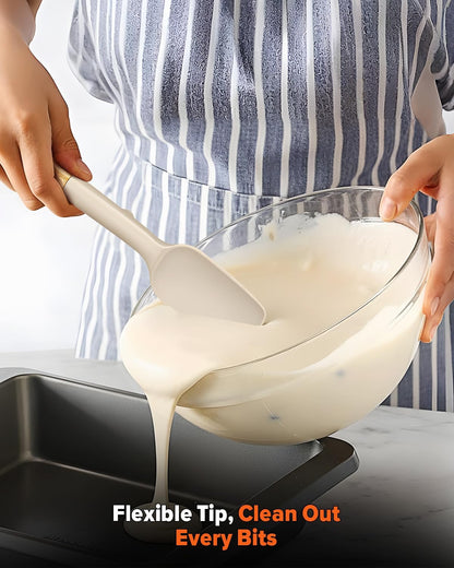 Badiano Silicone Spoon Spatula, Nonstick Rubber Spatula, Grey
