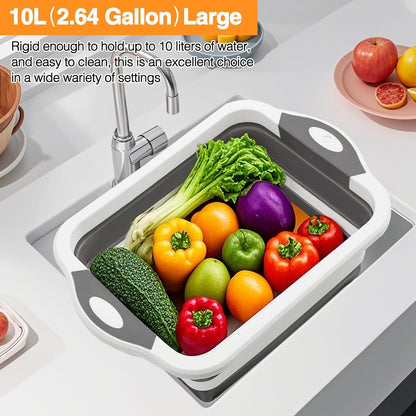 Collapsible BBQ Prep Tub/Cutting Board 10L, Orange