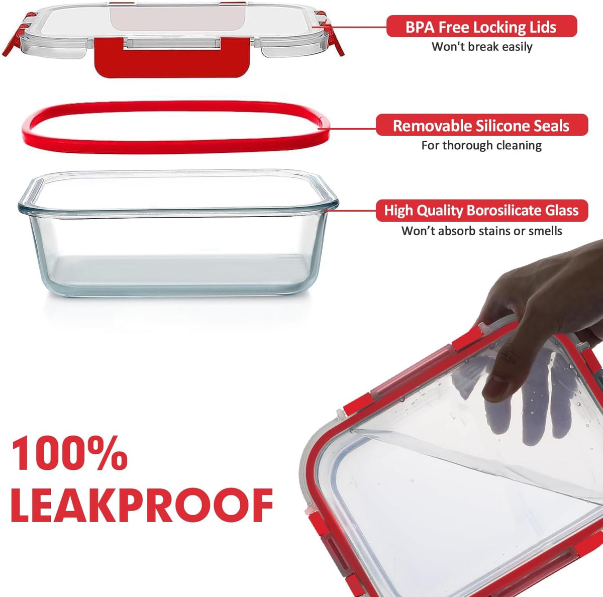 VERONES 30 Pieces Glass Meal Prep Containers Set, Stackable Glass Food Storage Containers with Lids-Airtight Lunch Containers，for Microwave, Oven, Freezer & Dishwasher,Grey