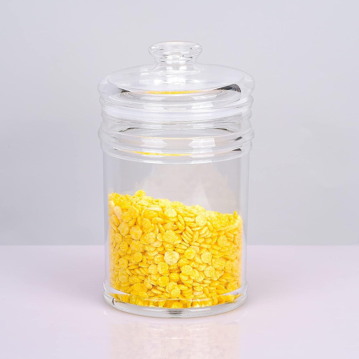 64 oz Reinforced Large Acrylic Canister with Locking Clamp, Airtight Flip Jar | Food Storage Container for Flour, Sugar, Coffee, Candy, Cookie etc