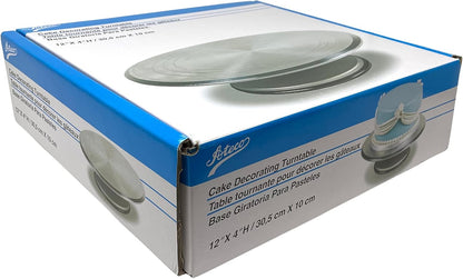Ateco Revolving Cake Decorating Stand, 615 12" Round, Aluminum Base, White