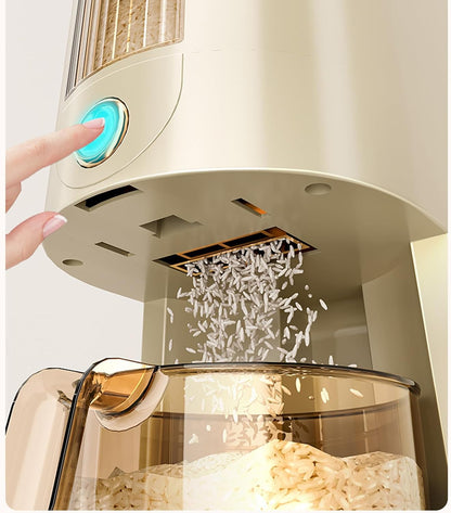 Peaoop 22LBS Rice Dispenser, Large Grain Container Storage with Lid Measuring Cylinder Household Cereal Dispenser Bucket for Kitchen Soybean Corn (22lb)