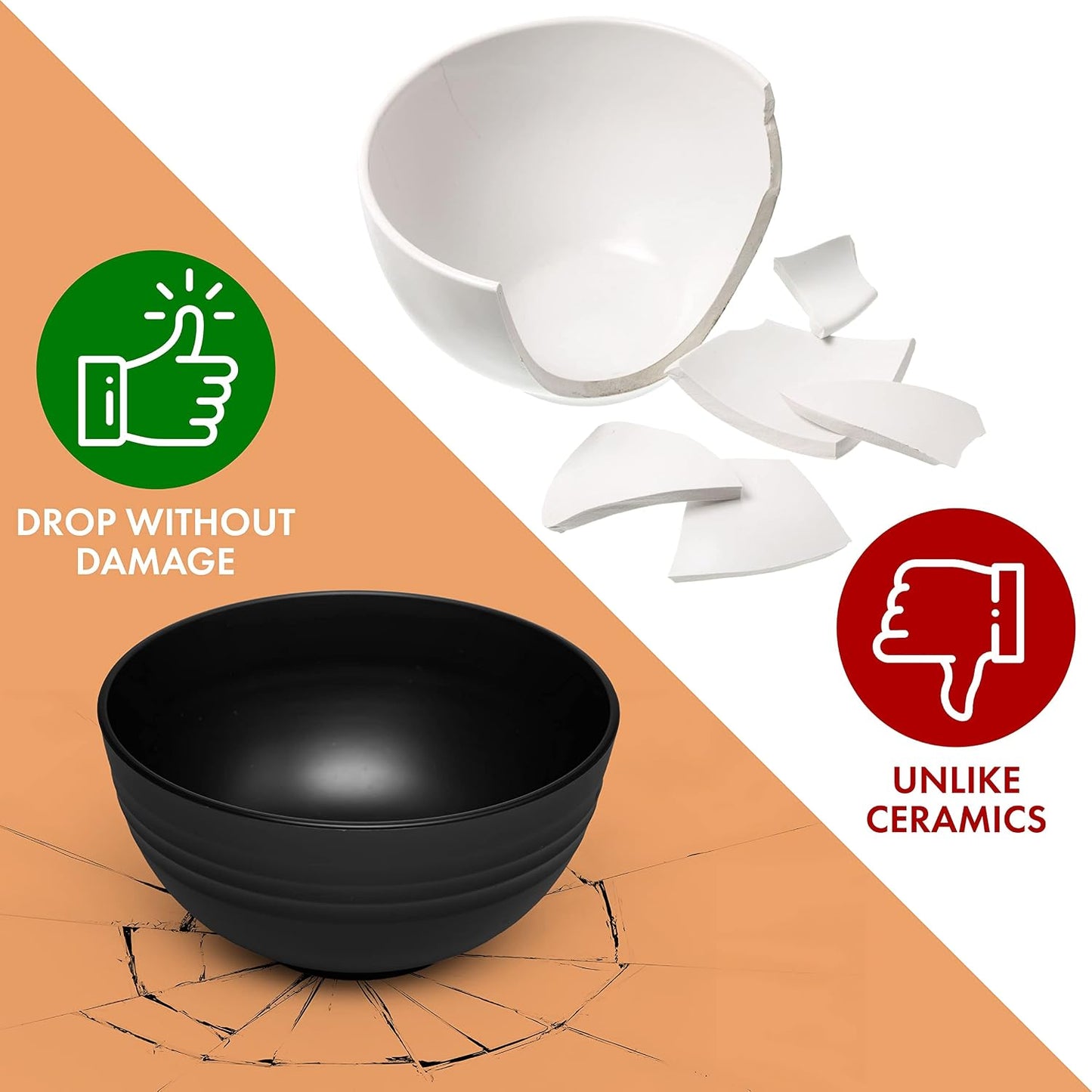 FOODLE Wheat Straw Dinnerware Set - BPA Free & Safety Tested - Microwave & Dishwasher Safe Dishes - Perfect for Camping, Picnic, RV, Dorm - Plates, Cups and Bowls - Great for Kids & Adults - For 4