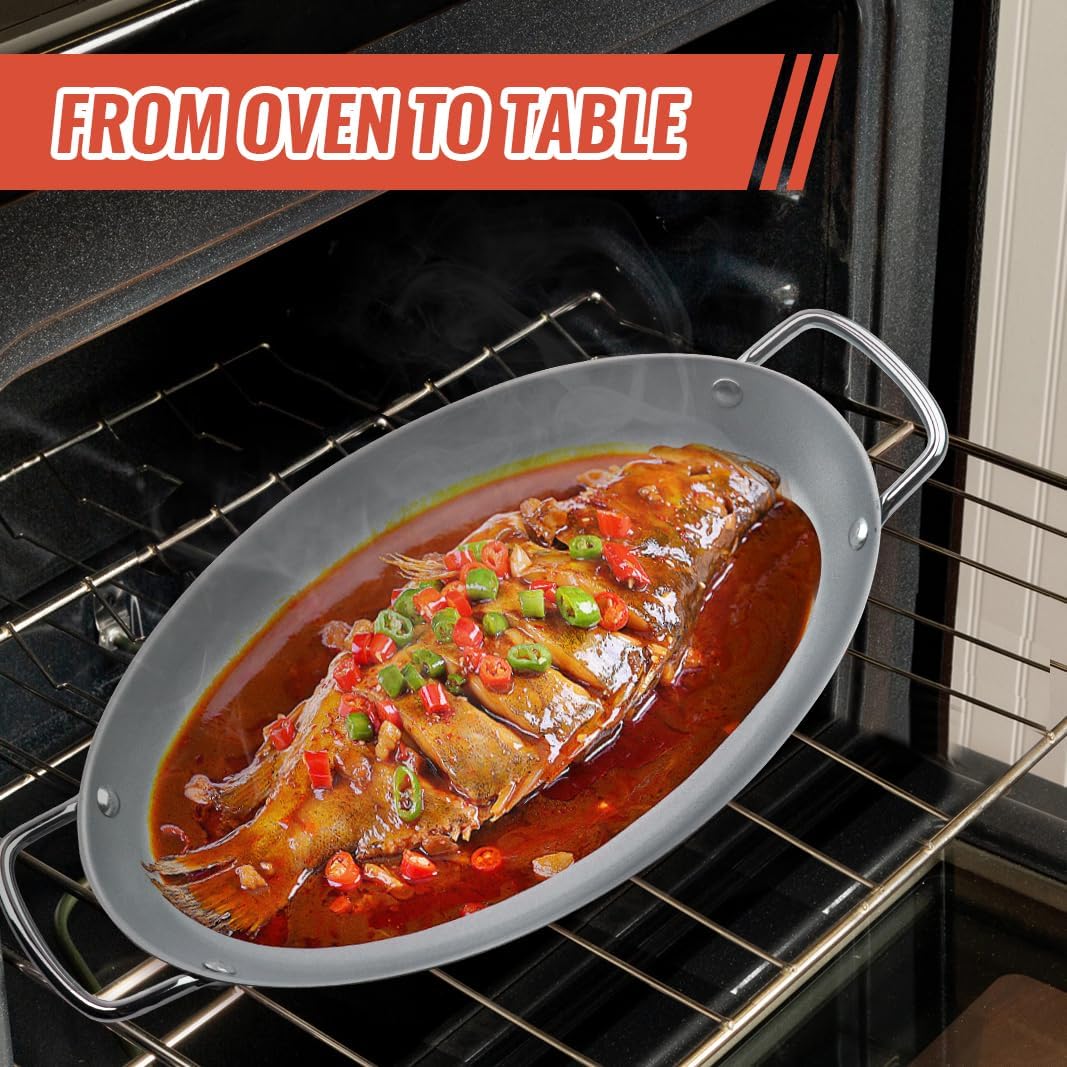 Grill Pan - 11'x15'' BBQ Grill Topper With Handles