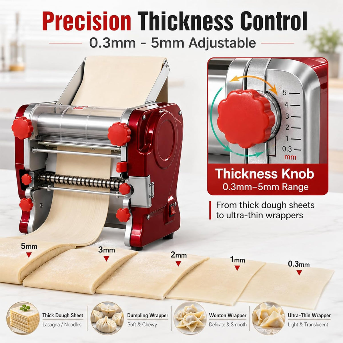 XINGYUEXUAN Pasta Maker Machine, Manual Noodle Maker, 2mm & 4mm Cutters