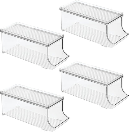 iDesign Soda Can Organizer with Lid for Pantry or Refrigerator - Clear - Made in USA