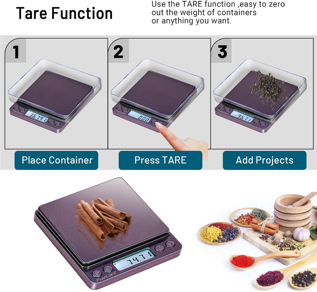 Fuzion Digital Gram Scale .01 Gram Accuracy, 500g Small Jewelry Scale