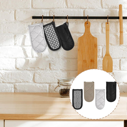 4 Pieces Hot Handle Covers Heat Resistant Pot Sleeve Grip Cotton Cast Iron Skillet Handle Covers Non-Slip Machine Washable Handle Mitts for Baking Cooking BBQ Kitchen Cookwares