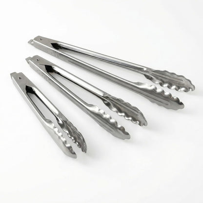 EDLUND 3-Pack Tong Set – Commercial Grade Stainless Steel Tongs (7", 9", 12"), Heavy Duty Grip, Locking Mechanism, Made in USA