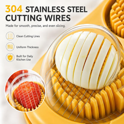 Egg Slicer for Hard Boiled Cherry Tomato Strawberry Salad Cutter Hard Grape Stainless Steel Kitchen Gadget Chopper Dicer Fruit Spam Cup Tool Quail Tomatoes Mushroom Accessories