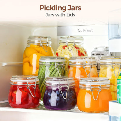 ComSaf Glass Pantry Jars with Airtight Lids 0.7 Gallon 2 Pack Wide Mouth | Flour sugar rice, Sourdough pickling, Pantry organization, Scoop included, Baking supplies, Bulk food storage, Large capacity