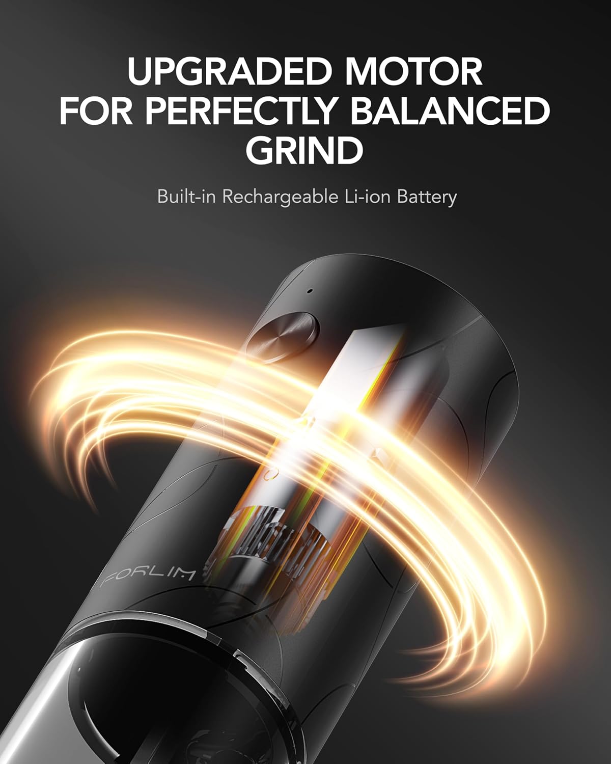FORLIM Electric Salt & Pepper Grinder Set, Rechargeable 2 Pack, Black White