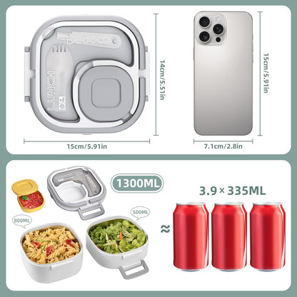 PEDECO Stackable Stainless Steel Bento Box with Insulated bag,Adult & Kids Luch Box,Leak-Proof,1-Tier Bento box,Lunch Box With Portable Sauce Pod and Cutlery-for Teens/Toddler,Dishwasher Safe,Blue