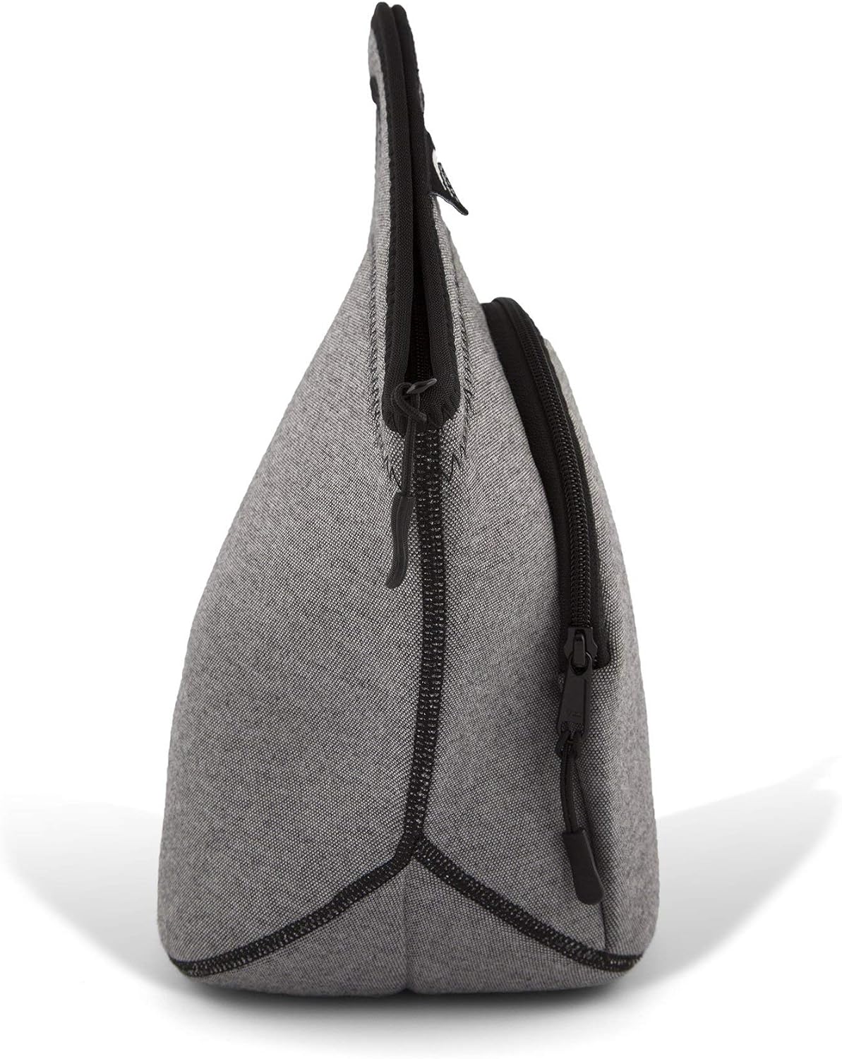 Nordic By Nature Large Neoprene Lunch Bag for Women & Lunch tote for Kids Insulated Lunch bag Reusable Washable Extra Thick Neoprene & Soft Cotton Feel, Premium Stitching, Outside Pocket, (L) Black