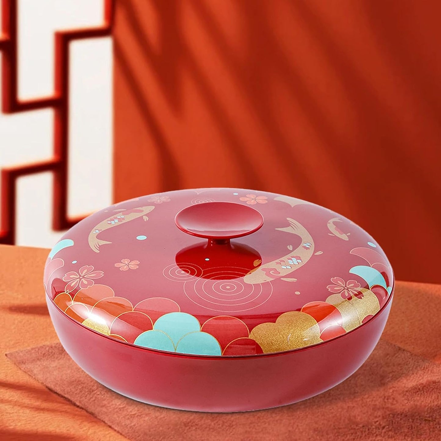 Rotate Candy Snacks Tray Dried Fruit Dish Container Chinese New Year Decor for Spring Festival Storage Solution Party Favors