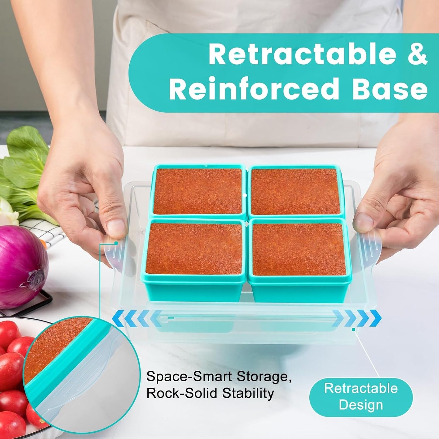 Gemice 1-Cup Silicone Freezer Molds with Lids, Individual 4-Pack Portion Soup Cubes Freezer Trays for Food Storage, Oven & Dishwasher Safe, BPA-Free, Silicone Freezer Containers for Meal Prep