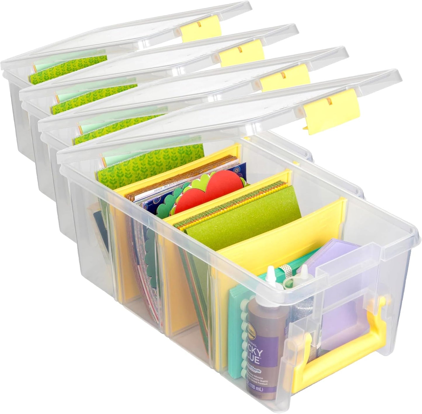 ArtBin Semi Satchel Portable Craft Organizer with 3 Dividers - Clear Plastic Storage Case for Art & Craft Supplies