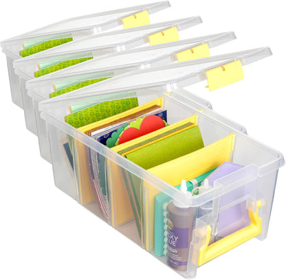 ArtBin Semi Satchel Portable Craft Organizer with 3 Dividers - Clear Plastic Storage Case for Art & Craft Supplies