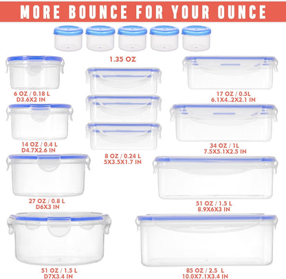 70 Pcs Large Food Storage Containers with Lids Airtight-2500ML to Small Box,Total 22812 ML Stackable Kitchen Bowls Set(35 Containers,35 Lids)-BPA Free Leak proof Plastic Boxes-Microwave safe